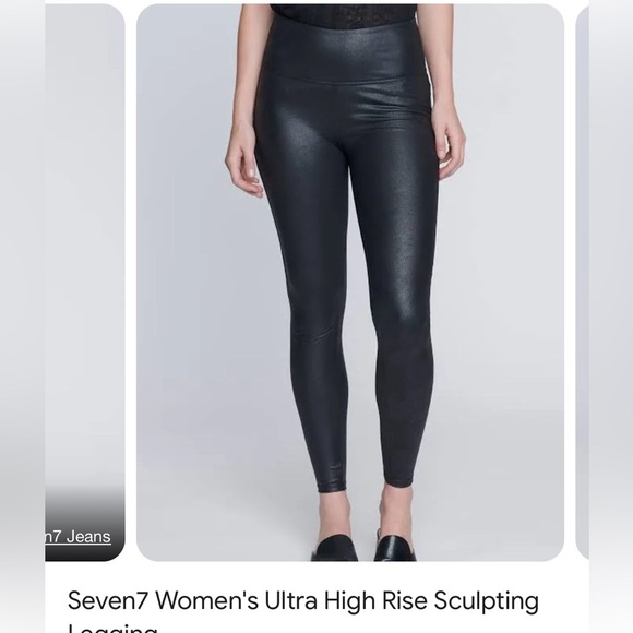 Seven 7 women’s ultra high‎ rise sculpting black leggings size M - Picture 2 of 7